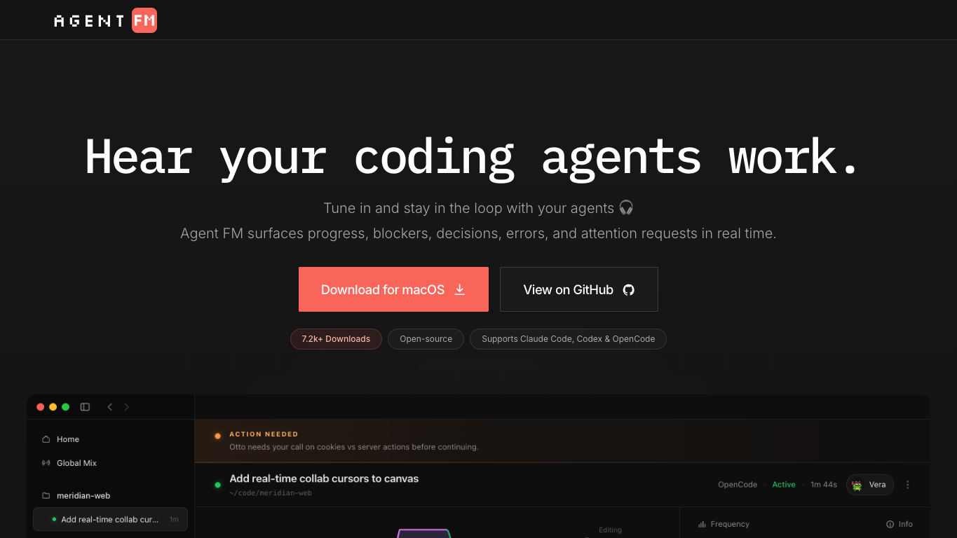Agent FM for Claude Code & Codex screenshot